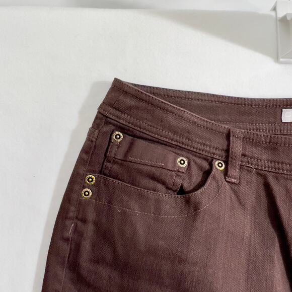 Chico's Platinum Jeans Woman's 2 Reg(M 12) Brown Embroidered Rivet Embellishment - Picture 7 of 16